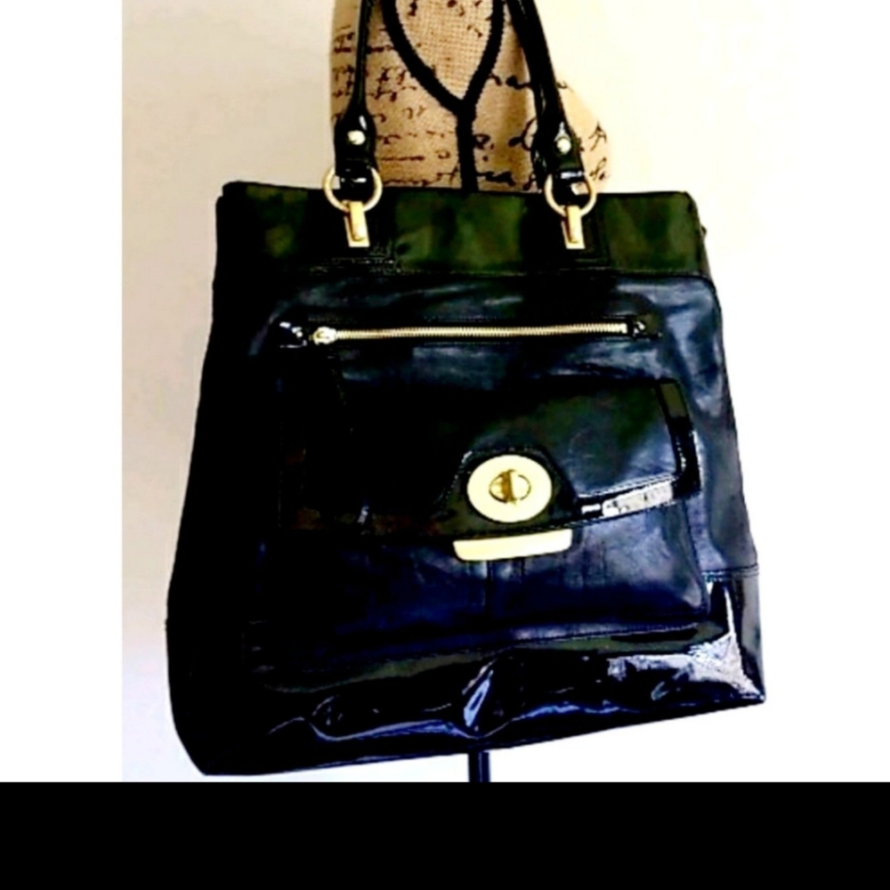 Coach 13158 RARE Black Leather Penelope Spectator XL Tote Shopper